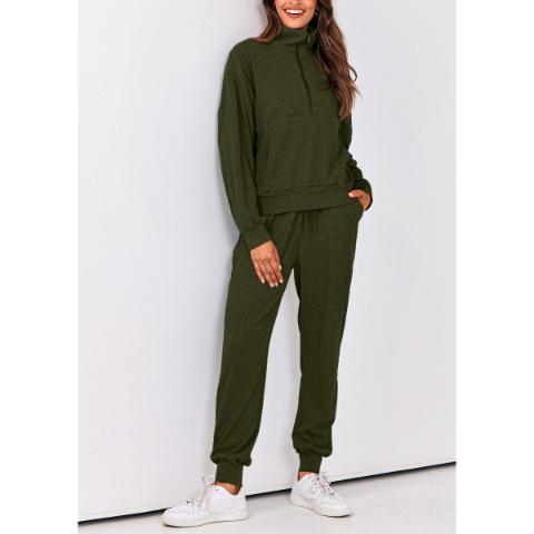 Women's Fall 2 Piece Lounge Sets Zip Up Sweatshirt Jogger Pants Sweat Track Suits Travel Outfit Winter Clothing
