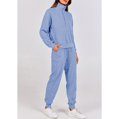 Women's Fall 2 Piece Lounge Sets Zip Up Sweatshirt Jogger Pants Sweat Track Suits Travel Outfit Winter Clothing