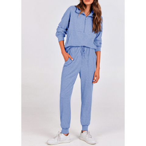 Women's Fall 2 Piece Lounge Sets Zip Up Sweatshirt Jogger Pants Sweat Track Suits Travel Outfit Winter Clothing