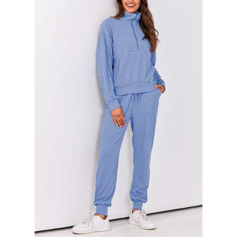 Women's Fall 2 Piece Lounge Sets Zip Up Sweatshirt Jogger Pants Sweat Track Suits Travel Outfit Winter Clothing