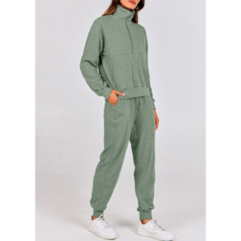 Women's Fall 2 Piece Lounge Sets Zip Up Sweatshirt Jogger Pants Sweat Track Suits Travel Outfit Winter Clothing