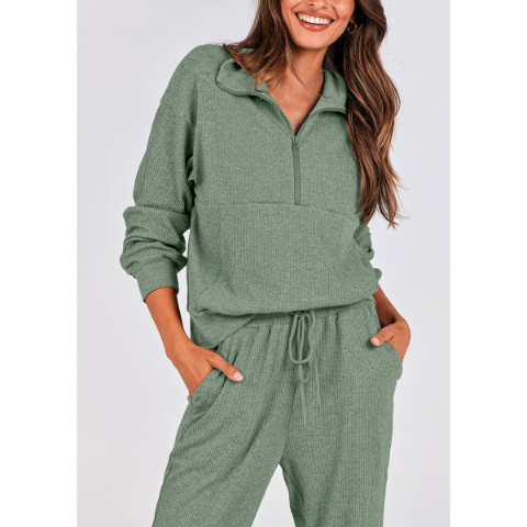 Women's Fall 2 Piece Lounge Sets Zip Up Sweatshirt Jogger Pants Sweat Track Suits Travel Outfit Winter Clothing