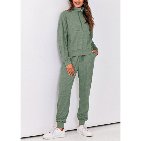 Women's Fall 2 Piece Lounge Sets Zip Up Sweatshirt Jogger Pants Sweat Track Suits Travel Outfit Winter Clothing