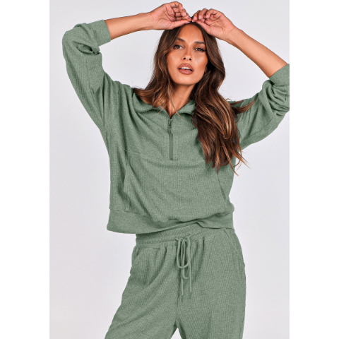 Women's Fall 2 Piece Lounge Sets Zip Up Sweatshirt Jogger Pants Sweat Track Suits Travel Outfit Winter Clothing