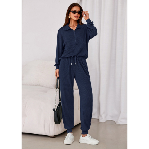 Women's Fall 2 Piece Lounge Sets Zip Up Sweatshirt Jogger Pants Sweat Track Suits Travel Outfit Winter Clothing