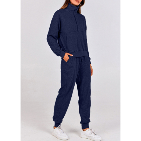 Women's Fall 2 Piece Lounge Sets Zip Up Sweatshirt Jogger Pants Sweat Track Suits Travel Outfit Winter Clothing