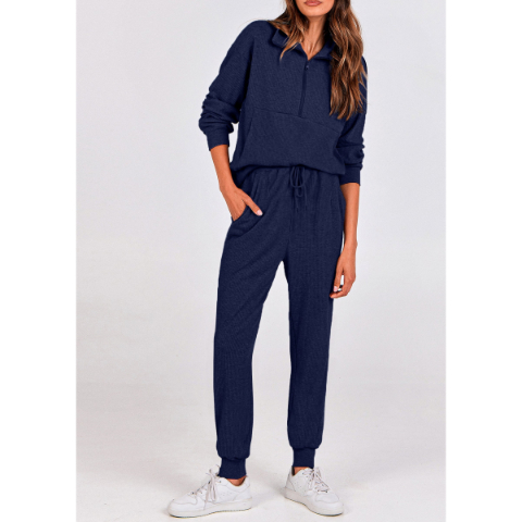 Women's Fall 2 Piece Lounge Sets Zip Up Sweatshirt Jogger Pants Sweat Track Suits Travel Outfit Winter Clothing