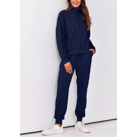 Women's Fall 2 Piece Lounge Sets Zip Up Sweatshirt Jogger Pants Sweat Track Suits Travel Outfit Winter Clothing