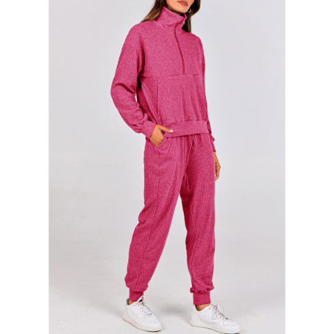Women's Fall 2 Piece Lounge Sets Zip Up Sweatshirt Jogger Pants Sweat Track Suits Travel Outfit Winter Clothing
