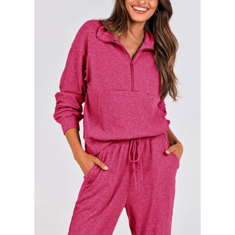 Women's Fall 2 Piece Lounge Sets Zip Up Sweatshirt Jogger Pants Sweat Track Suits Travel Outfit Winter Clothing