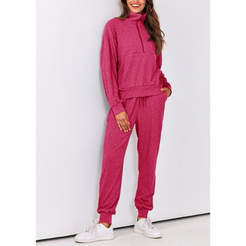 Women's Fall 2 Piece Lounge Sets Zip Up Sweatshirt Jogger Pants Sweat Track Suits Travel Outfit Winter Clothing