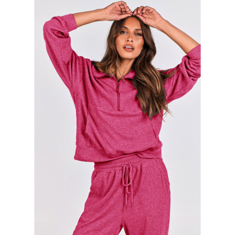 Women's Fall 2 Piece Lounge Sets Zip Up Sweatshirt Jogger Pants Sweat Track Suits Travel Outfit Winter Clothing