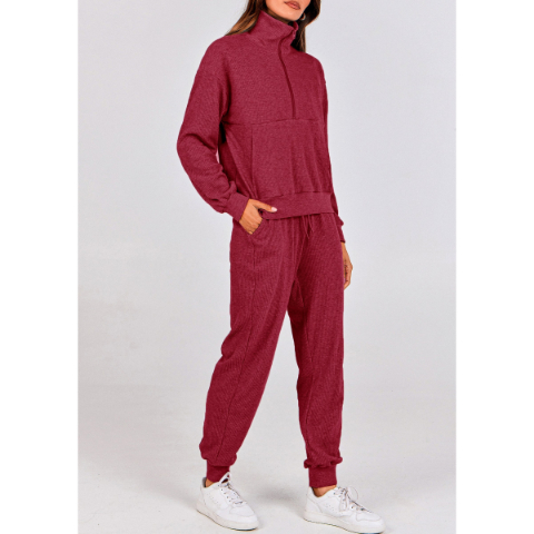 Women's Fall 2 Piece Lounge Sets Zip Up Sweatshirt Jogger Pants Sweat Track Suits Travel Outfit Winter Clothing