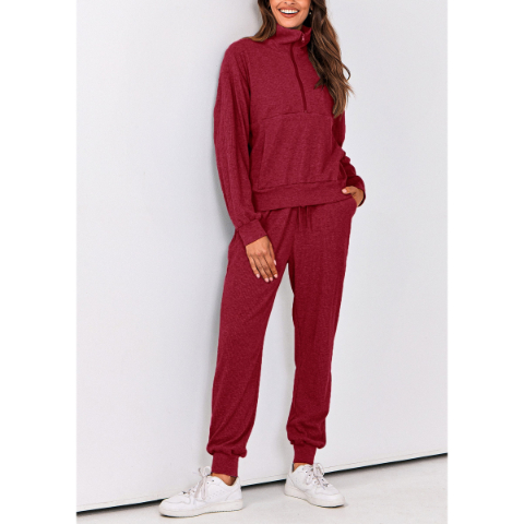 Women's Fall 2 Piece Lounge Sets Zip Up Sweatshirt Jogger Pants Sweat Track Suits Travel Outfit Winter Clothing