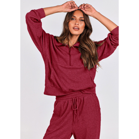 Women's Fall 2 Piece Lounge Sets Zip Up Sweatshirt Jogger Pants Sweat Track Suits Travel Outfit Winter Clothing