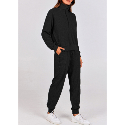 Women's Fall 2 Piece Lounge Sets Zip Up Sweatshirt Jogger Pants Sweat Track Suits Travel Outfit Winter Clothing