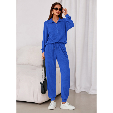 Women's Fall 2 Piece Lounge Sets Zip Up Sweatshirt Jogger Pants Sweat Track Suits Travel Outfit Winter Clothing