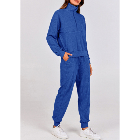Women's Fall 2 Piece Lounge Sets Zip Up Sweatshirt Jogger Pants Sweat Track Suits Travel Outfit Winter Clothing
