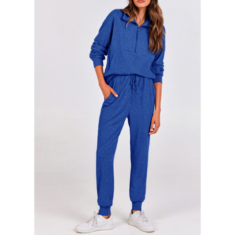 Women's Fall 2 Piece Lounge Sets Zip Up Sweatshirt Jogger Pants Sweat Track Suits Travel Outfit Winter Clothing