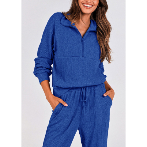 Women's Fall 2 Piece Lounge Sets Zip Up Sweatshirt Jogger Pants Sweat Track Suits Travel Outfit Winter Clothing