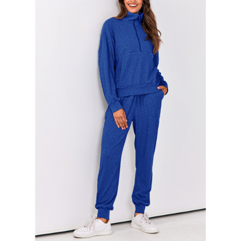 Women's Fall 2 Piece Lounge Sets Zip Up Sweatshirt Jogger Pants Sweat Track Suits Travel Outfit Winter Clothing