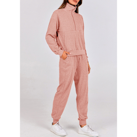 Women's Fall 2 Piece Lounge Sets Zip Up Sweatshirt Jogger Pants Sweat Track Suits Travel Outfit Winter Clothing