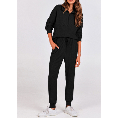 Women's Fall 2 Piece Lounge Sets Zip Up Sweatshirt Jogger Pants Sweat Track Suits Travel Outfit Winter Clothing