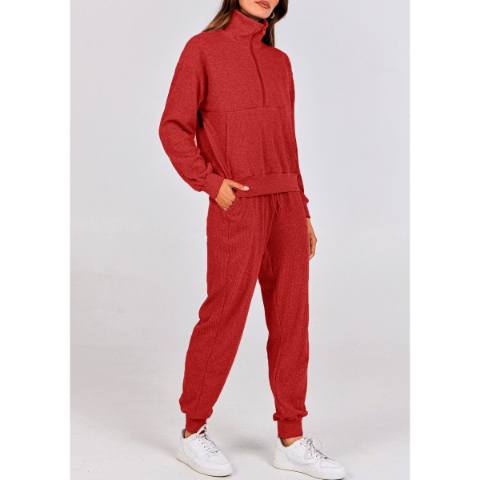 Women's Fall 2 Piece Lounge Sets Zip Up Sweatshirt Jogger Pants Sweat Track Suits Travel Outfit Winter Clothing