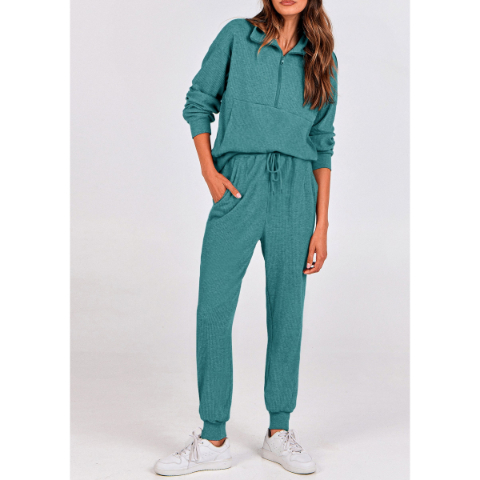 Women's Fall 2 Piece Lounge Sets Zip Up Sweatshirt Jogger Pants Sweat Track Suits Travel Outfit Winter Clothing