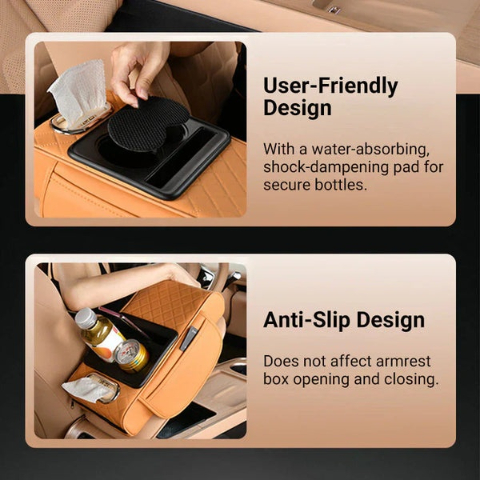 🔥Hot Sale 50% OFF🔥 Multifunctional PU Leather Car Armrest Box Mat