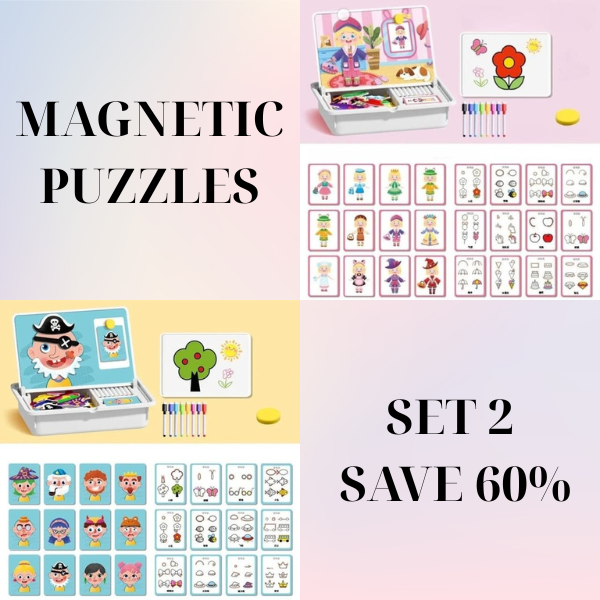 ✨HOT SALE 49% OFF💫Magnetic Puzzles Face Dress Up Travel Game Double Side Preschool Educational Learning Toy for Kids
