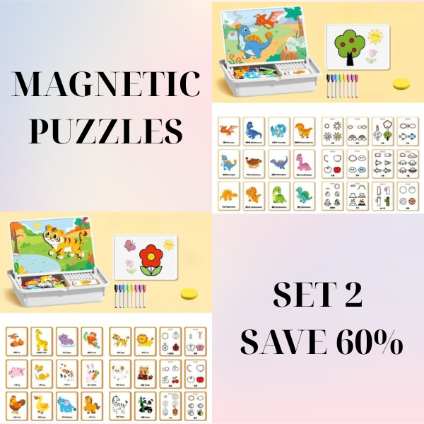 ✨HOT SALE 49% OFF💫Magnetic Puzzles Face Dress Up Travel Game Double Side Preschool Educational Learning Toy for Kids