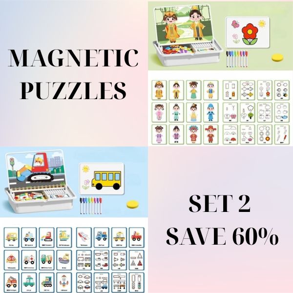 ✨HOT SALE 49% OFF💫Magnetic Puzzles Face Dress Up Travel Game Double Side Preschool Educational Learning Toy for Kids