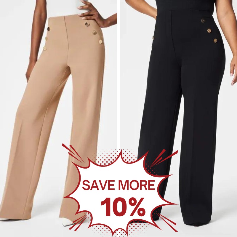 👖Tummy Control Button Wide Leg Pant