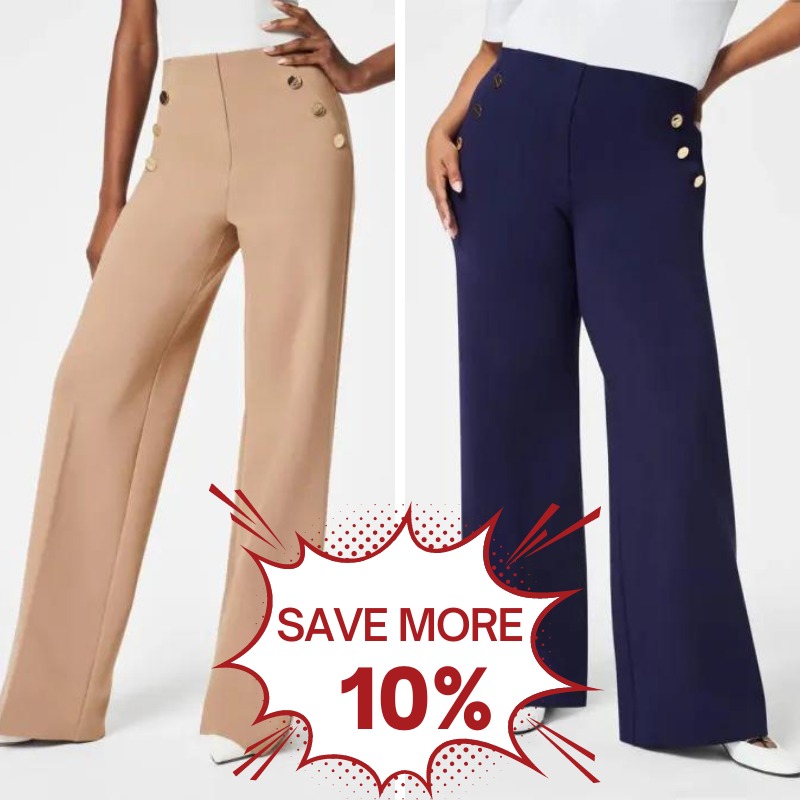 👖Tummy Control Button Wide Leg Pant