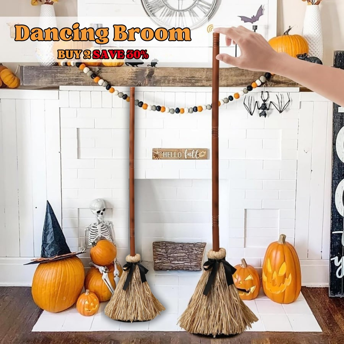 ✨Floating Witch Broom 🧹 Magical Halloween Hovering Decor