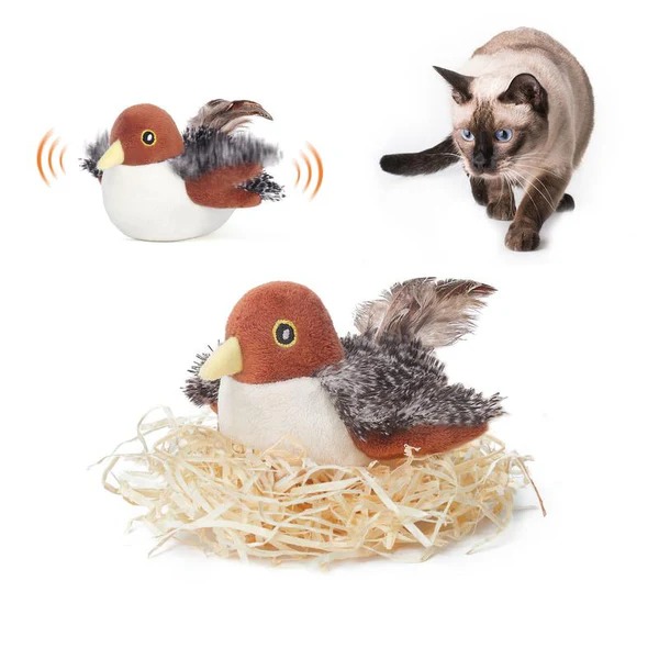 Interactive Chirping Bird Cat Toy 🐧