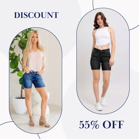High Waist V Front Bermuda Shorts