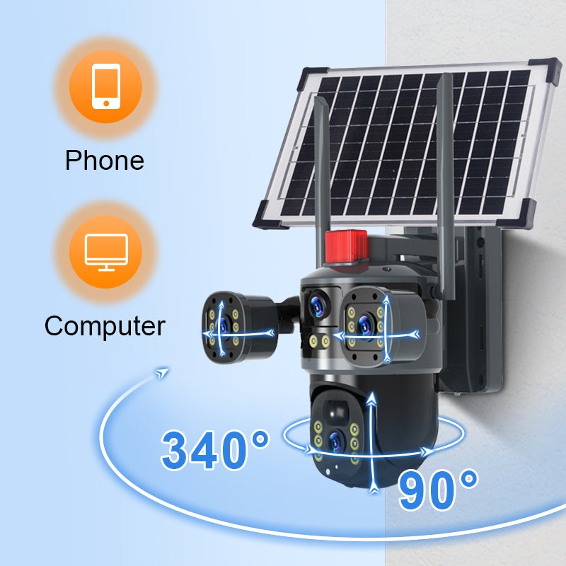 💥2025 New Hot Sale🎥 Triple-Lens Solar 360° Dome Camera✈️