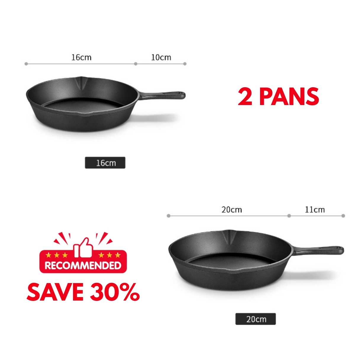 Solidteknics AUS-ION™ Cast Iron Frying Pan – Non-Toxic Non-Stick Skillet for Induction & Everyday Cooking