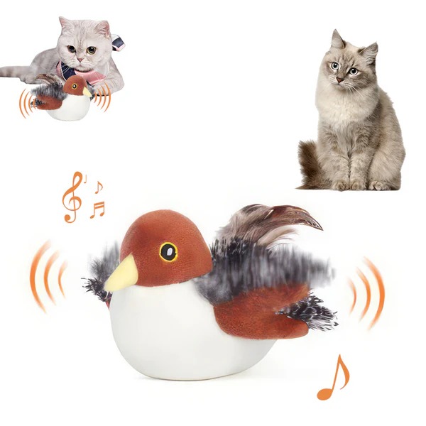 Interactive Chirping Bird Cat Toy 🐧