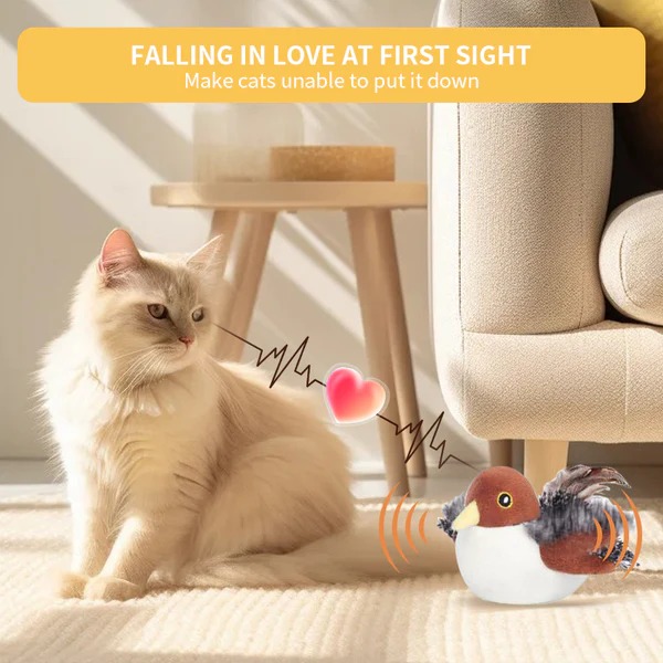 Interactive Chirping Bird Cat Toy 🐧