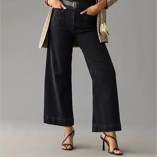 🔥Last Day 50% OFF🔥Tummy Control Cropped Wide-Leg Jeans