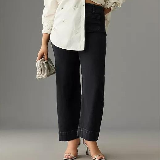 🔥Last Day 50% OFF🔥Tummy Control Cropped Wide-Leg Jeans