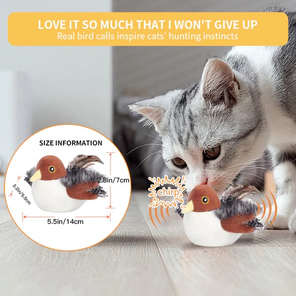 Interactive Chirping Bird Cat Toy 🐧