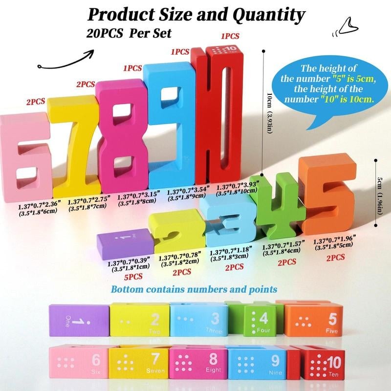 Wooden Number Building Block (1 Box)
