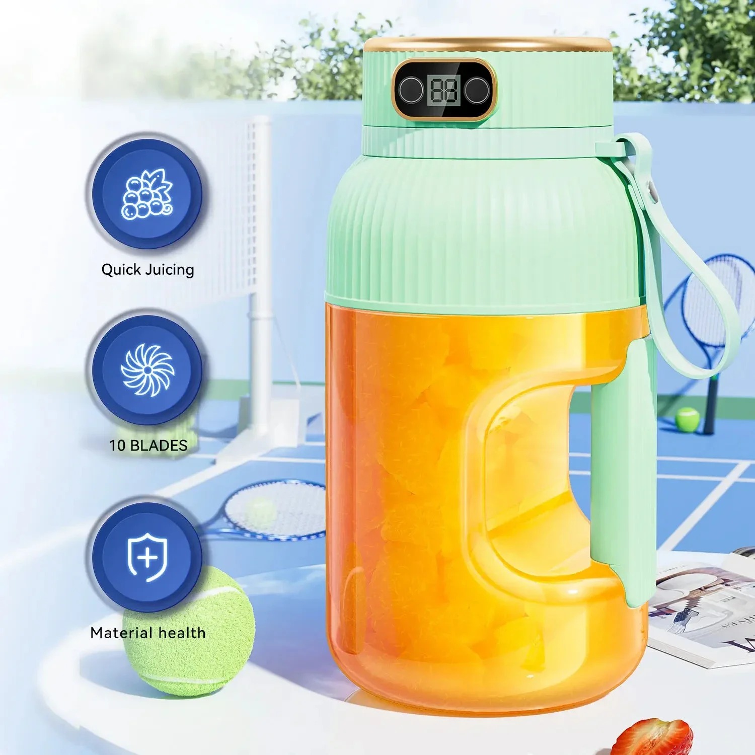 🎁NEW YEAR HOT SALE 50% OFF🍊Multifunctional Portable Juicer Cup With Digital Display