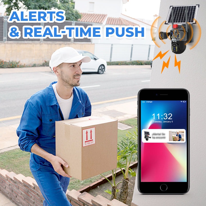 💥2025 New Hot Sale🎥 Triple-Lens Solar 360° Dome Camera✈️