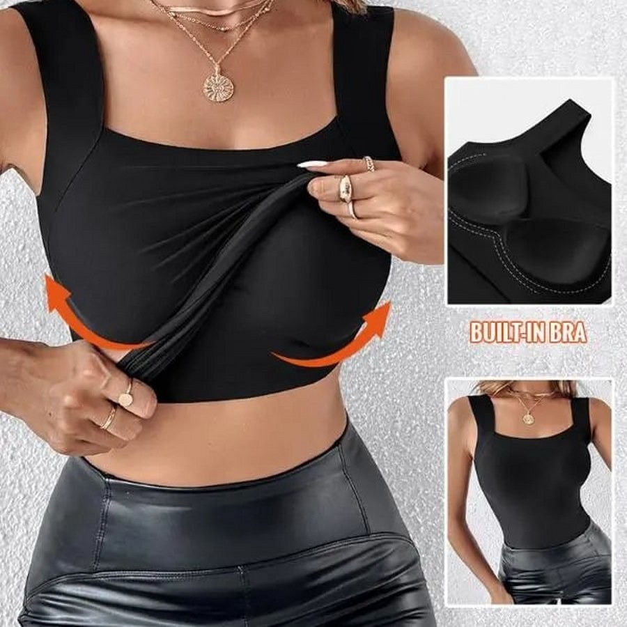 U Neck Shapewear Built-in Bra Tank ~ Flattering support with a seamless fit.