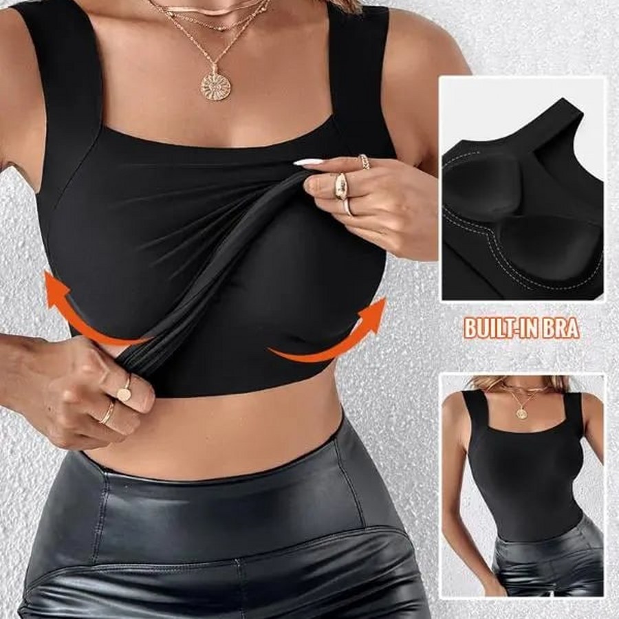 U Neck Shapewear Built-in Bra Tank ~ Flattering support with a seamless fit.